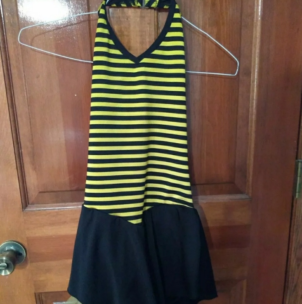 Black and Yellow Figure Skating dress